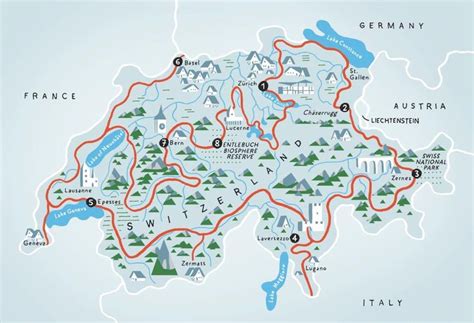 switzerland map tourist